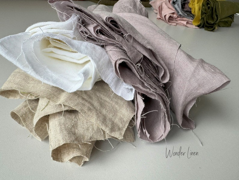 Linen Remnants Bundle 1.1 lbs / 0.5 kg. 100% linen scraps. Soft flax for quilting, pure softened linen for sewing toys, craft projects image 6