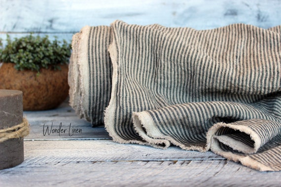Gray Stripes Linen Fabric by Half Yard or Meter / Natural Washed Softened  Linen for Dress / Soft Stonewashed Medium Weight Summer Flax - Etsy