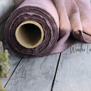 Dusty lavender linen fabric by half yard or meter / grayish lilac soft washed flax / softened pure linen / stonewashed organic for dress