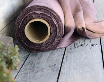 Dusty lavender linen fabric by half yard or meter / grayish lilac soft washed flax / softened pure linen / stonewashed organic for dress