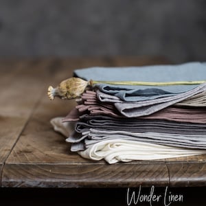 Linen napkin. Washed soft linen table napkin. Natural stonewashed linen napkin set of 4 6 8 10 12. Gray table decor image 4