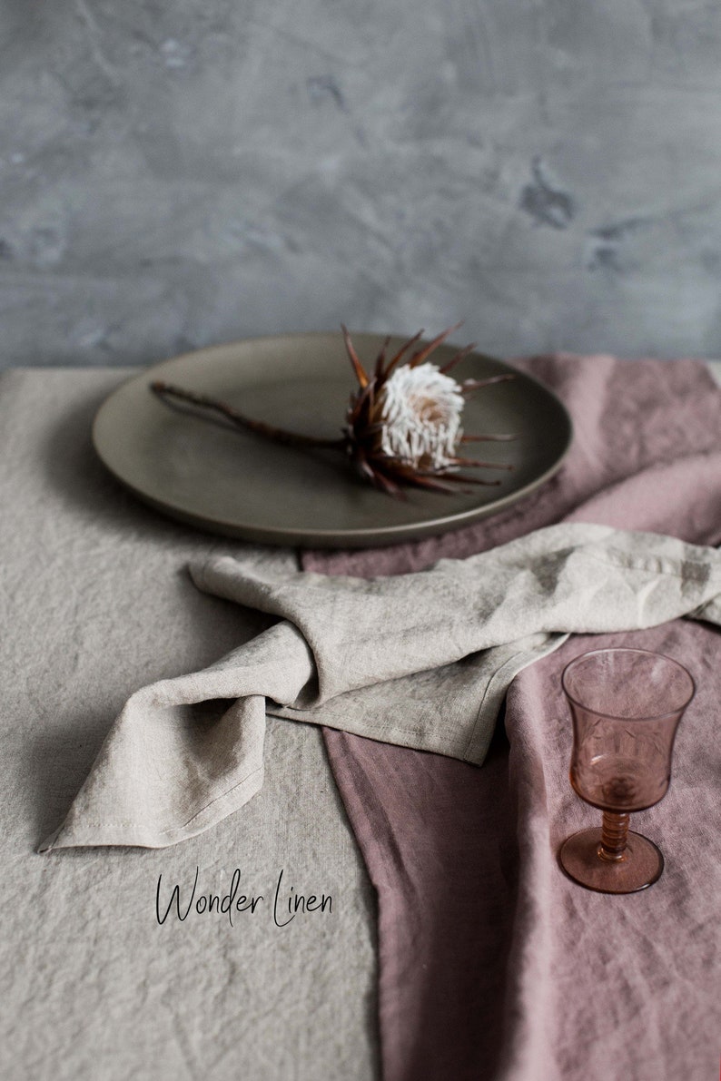 Linen napkin. Washed soft linen table napkin. Natural stonewashed linen napkin set of 4 6 8 10 12. Gray table decor image 1