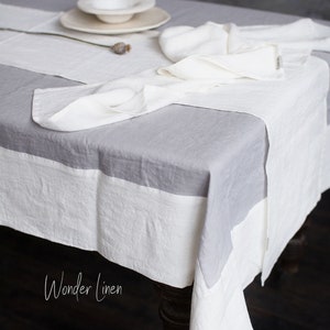 Linen table runner. Washed soft linen table runner in woodrose. Pink stonewashed linen custom size wedding runner. Natural table decor image 2