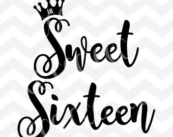 Download Sweet sixteen svg | Etsy