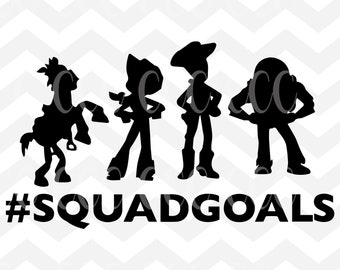 Toy Story Hashtag Squad Goals - Woody Jessie Bullseye & Buzz Lightyear - SVG Cutting File
