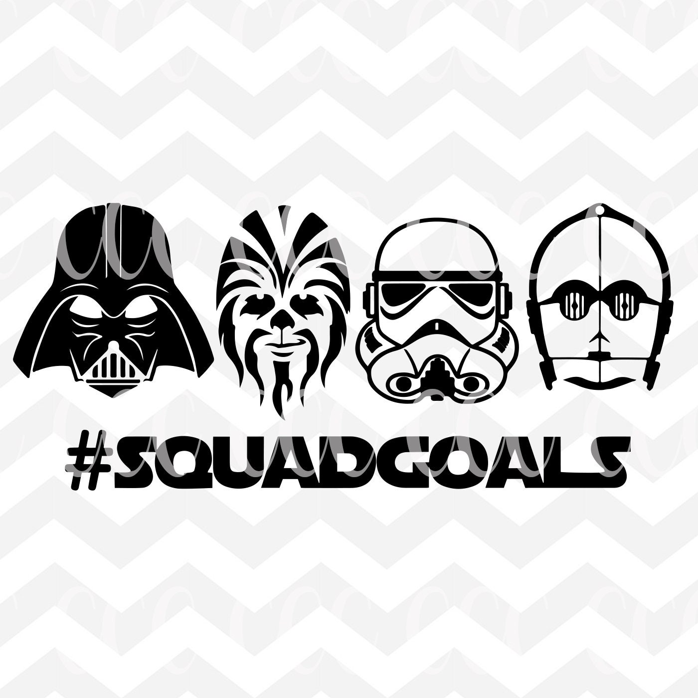 Download Darth Vader Chewbacca Storm Trooper & C-3PO Hashtag Squad ...