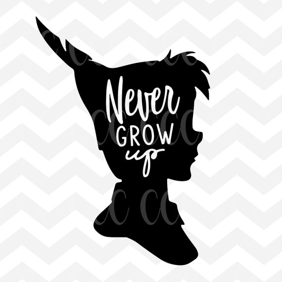 Download Never Grow Up Peter Pan Silhouette SVG Cutting File | Etsy
