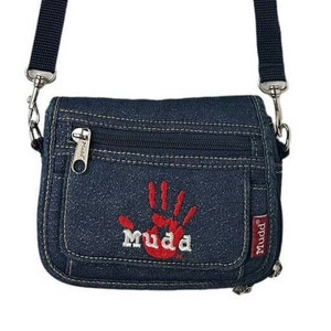 MUDD Vintage Y2K 90s Blue Denim Crossbody Bag Purse Organizer Multiple Pockets