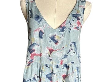 LUNGO L" Arno Linen Dress/ Shift Top Navy Size Large Made in Italy  Lagenlook - Etsy