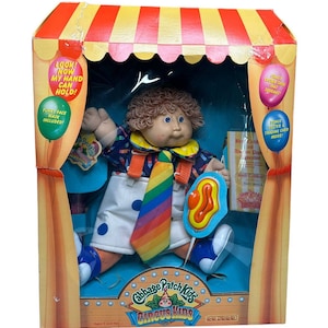Vtg 1985 Cabbage Patch Kid Circus Kid Boy Doll Dark Blonde Hair Blue Eyes Glen