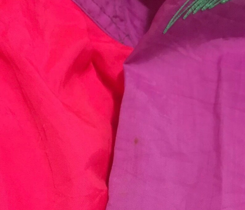 Womens Vintage Retro Roffe Challenge Skiwear Neon Pink Color Block Thintech Coat and Snow Pants Size Large