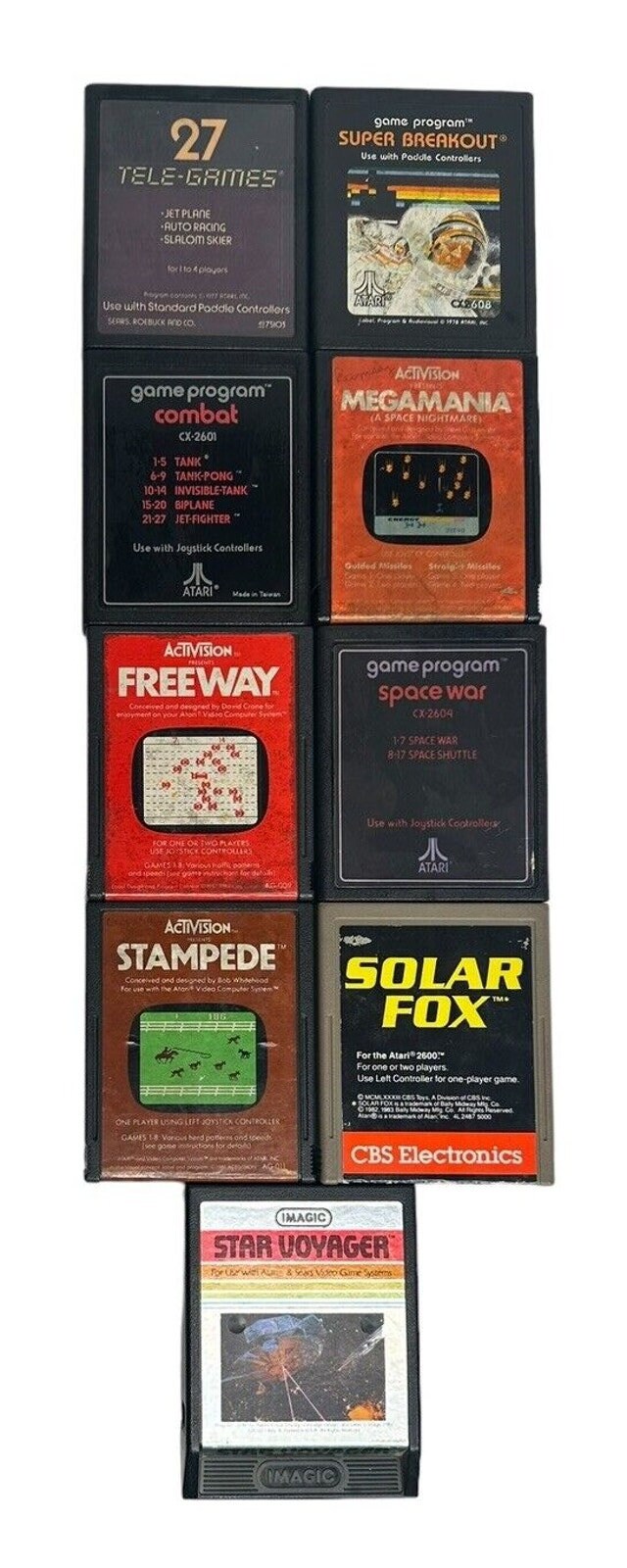 Lotto 9 Patch Activision Anni '80 Per Atari 2600 – Kaboom, Ski, Ecc – COPIE
