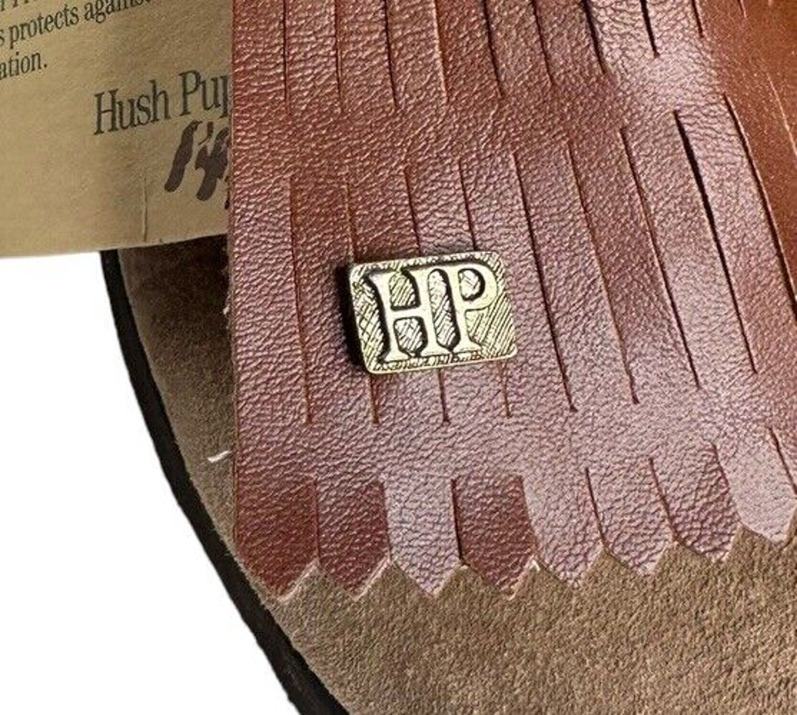 Vtg Hush Puppies Two Tone Brown Suede Leather Kiltie Golf Shoes Metal Cleats 8.5 Vintage HUSH PUPPIES Men main image 3