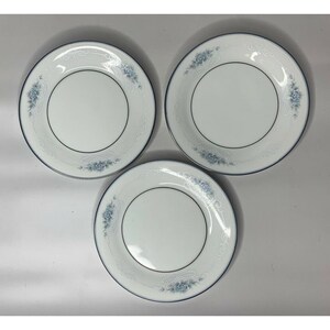 Vintage NORITAKE CHADBOURNE Set of 3 Bread & Butter Plates Blue Floral 6.25&quot;
