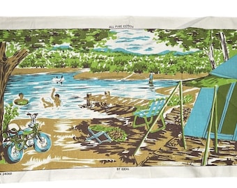 VTG IDEAL Dish Geschirrtuch Camping Angeln Schwimmen Motorrad Oudoors Tapisserie