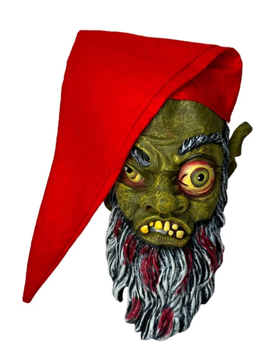 Gnome Rubber Mask with Hood White Beard Gnome Rubber Mask with Hood White Beard