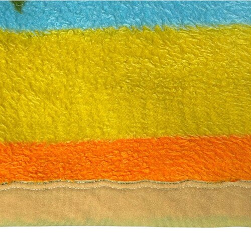 Vintage 60's 70's Bright shops Bold Colorful Striped Butterfly Flower Hippy Blanket