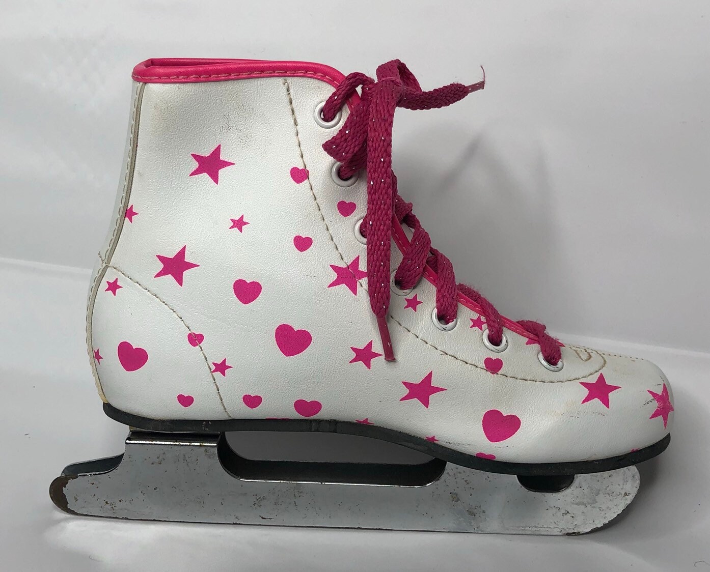 Girls Mattel Barbie Vinyl Double Blade Ice Skates White Pink Etsy