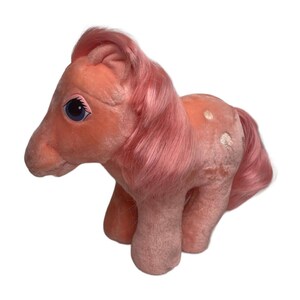 Vintage My Little Pony Cotton Candy Hasbro Softies Stuffed Plush Horse Pink Toy