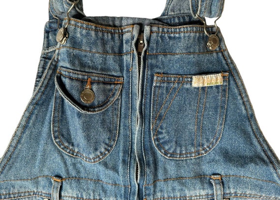 Vtg 90s Y2K Repair Jeans Denim Carpenter Bib Over… - image 3