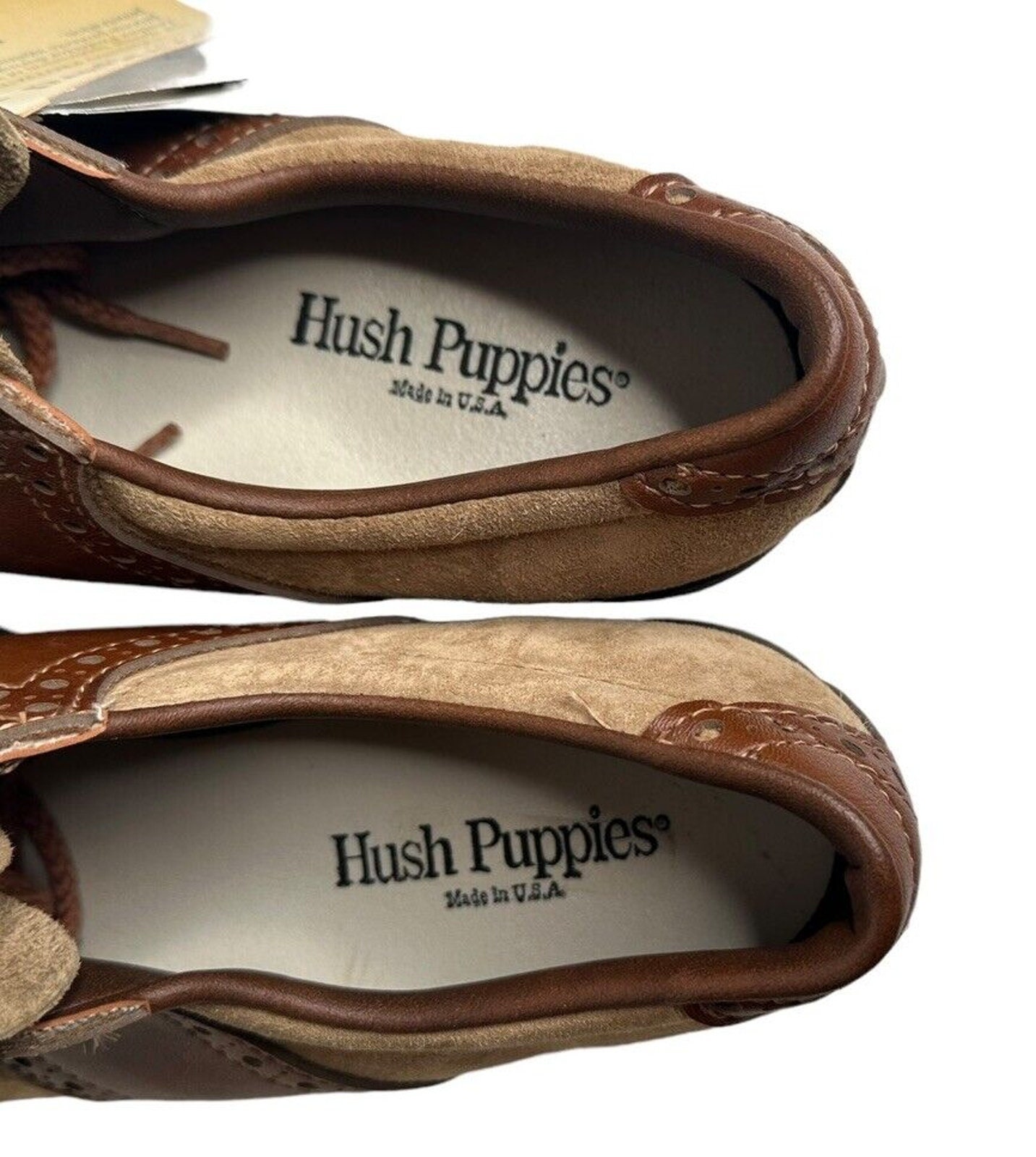 Vtg Hush Puppies Two Tone Brown Suede Leather Kiltie Golf  display picture 1