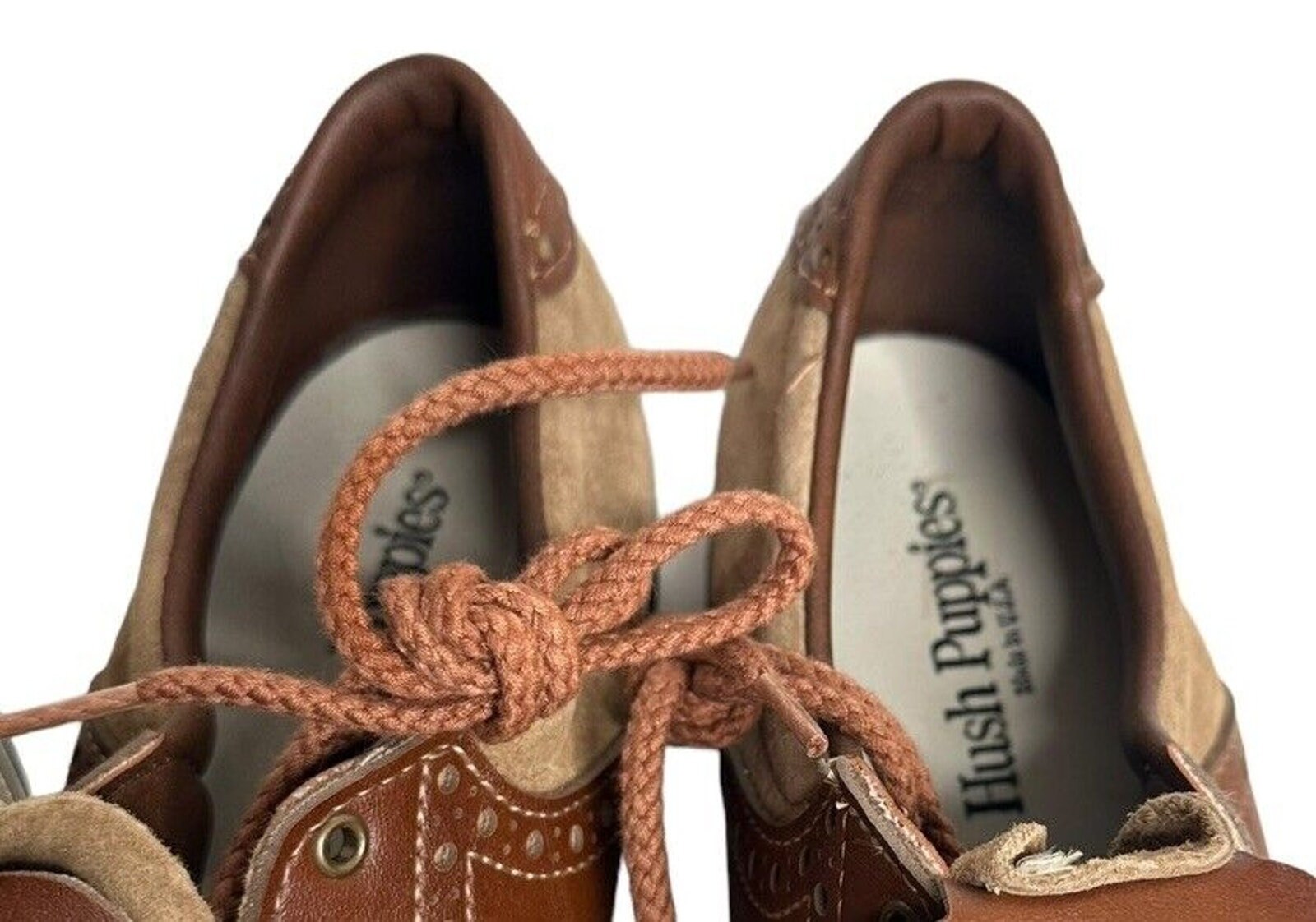 Vtg Hush Puppies Two Tone Brown Suede Leather Kiltie Golf  display picture 2