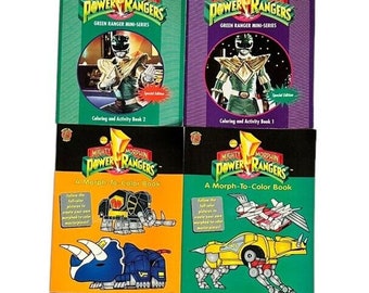 Vintage 1994 Mighty Morphin Power Rangers Coloring And Activity Books Set of 8