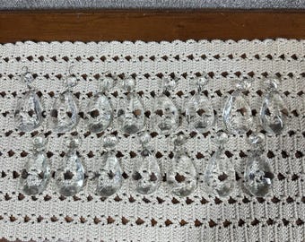 Vintage alten Messing Draht 2 "Teardrop Glas Lampe Kronleuchter Kristalle 3"lang 15 Stück
