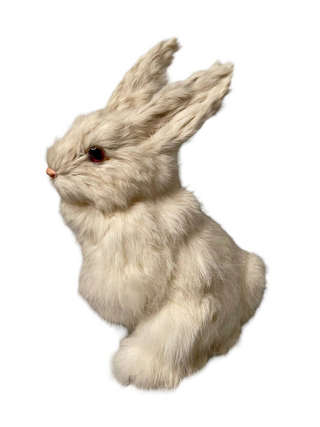 Vintage Realistic White Real Rabbit Fur Soft Bunny Figurine Etsy