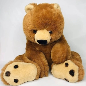 Vintage Mary Meyer Stuffed Plush Chestnut Brown Sitting Bear 16&quot;