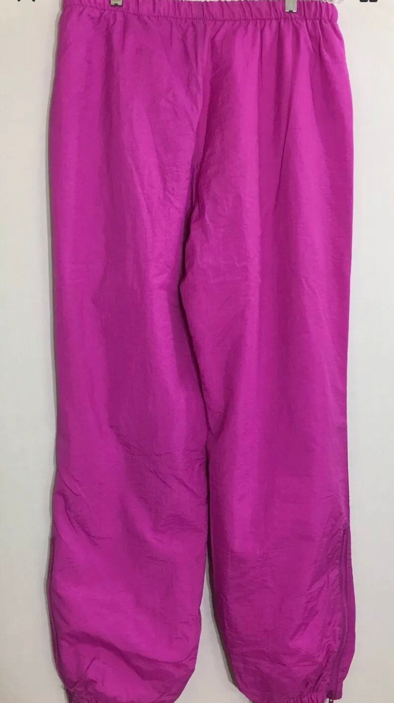 Womens Vintage Retro Roffe Challenge Skiwear Neon Pink Color Block Thintech Coat and Snow Pants Size Large