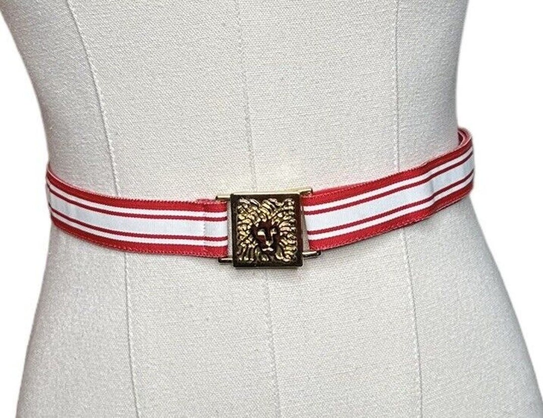 Vintage Anne Klein Studio NYC Gold Lion Buckle Womens Belt  display picture 1
