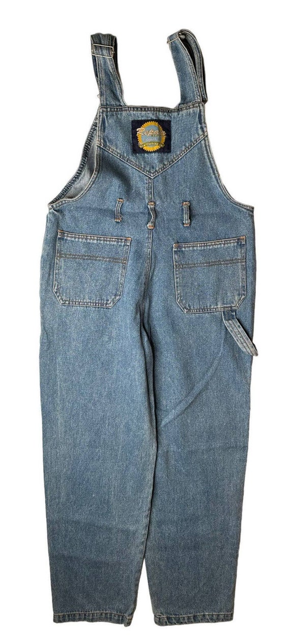 Vtg 90s Y2K Repair Jeans Denim Carpenter Bib Over… - image 5