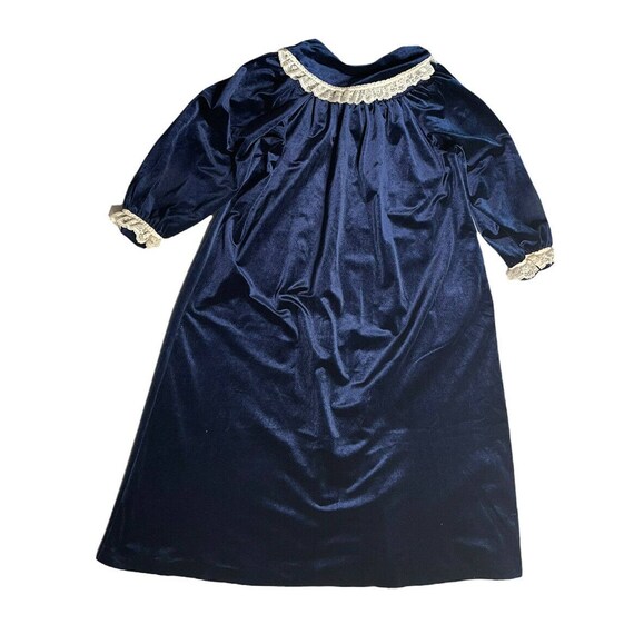 Womens Vintage Komar Victorian Robe Nightgown Blu… - image 6