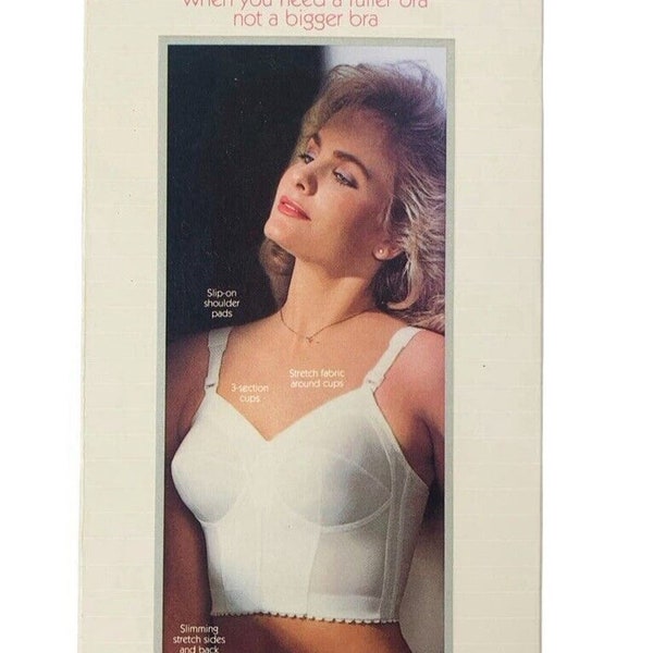 Vtg Exquisite Form Extra Support Fully Bra 34D White Longline Slimming P5532 NEW