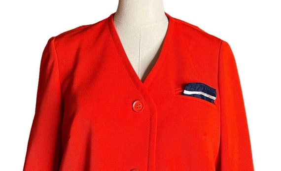 Vtg Butte Knit Womens 2 Piece Red Suit Jacket Ple… - image 2