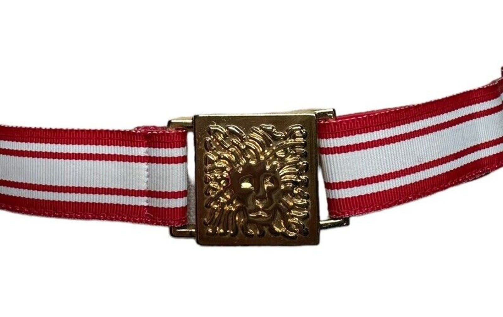 Vintage Anne Klein Studio NYC Gold Lion Buckle Womens Belt 