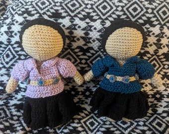 Handmade Native American crochet dolls.