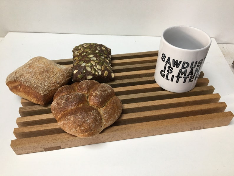 Bread cutting board, Crumb catcher style, Available in many woods, Oak, Beech cherry or Walnut. Customisable bread cutting board. image 9