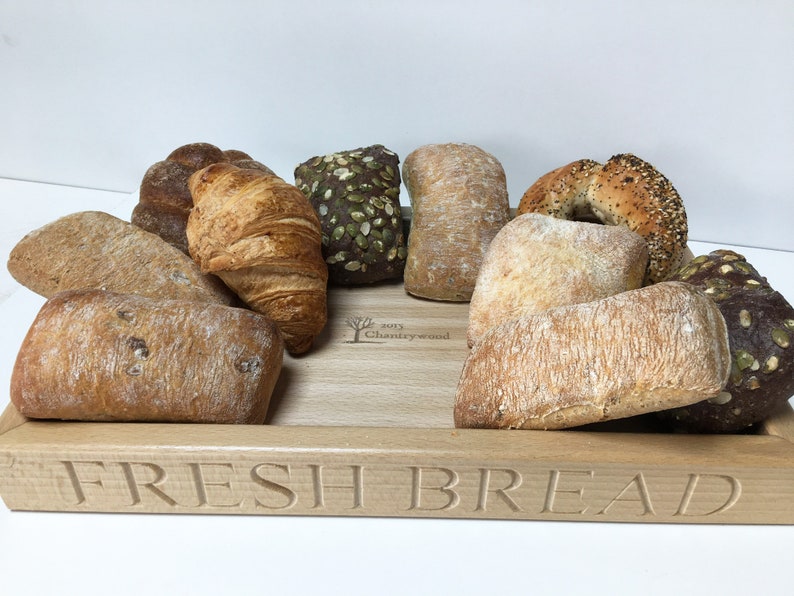 Bread cutting board, Crumb catcher style, Available in many woods, Oak, Beech cherry or Walnut. Customisable bread cutting board. image 8