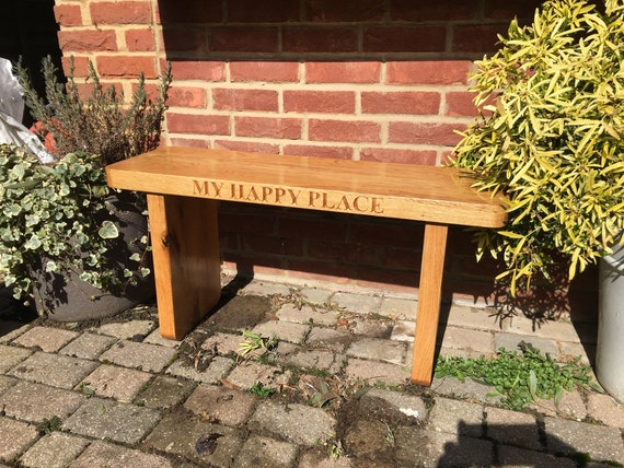Green Oak Garden Bench Etsy