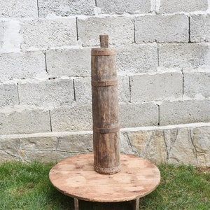 Antique wooden vessel, Primitive wooden vessel for beating butter from milk, Primitive wooden vessel,Handmade vessel, Primitive rustic decor