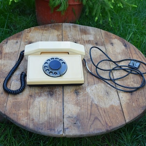 Old phone, Old Bulgarian phone, Retro phone from the 80s, Rotary phone, Retro home decor, Table decor, Old Rotary phone, Old gift