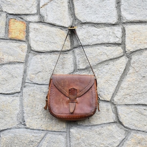 Vintage Leather Handbag, Genuine Leather Bag, Vintage Leather Case, Leather Handbag, Brown Bag, Handmade Bag, Shoulder Bag, Old Leather Bag