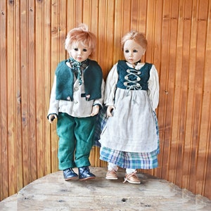 Poupées de collection Gotz, poupées Gotz allemandes, lot de 2 poupées de collection vintage, poupées rétro des années 90, hauteur de poupée environ 60 cm image 1