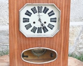 Mechanical Wall Clock, Working Wall Clock, Clock with Pendulum, Hanging Clock, Jantar Wall Clock, Mechanical Clock Gong, Soviet Wall Clock