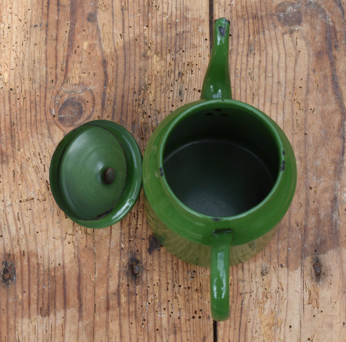 Vintage Small Teapot Old Small Teapot Small Green Teapot Etsy