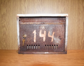 Vintage Metal Mailbox: Retro Exterior Decor, Rusty Post Box
