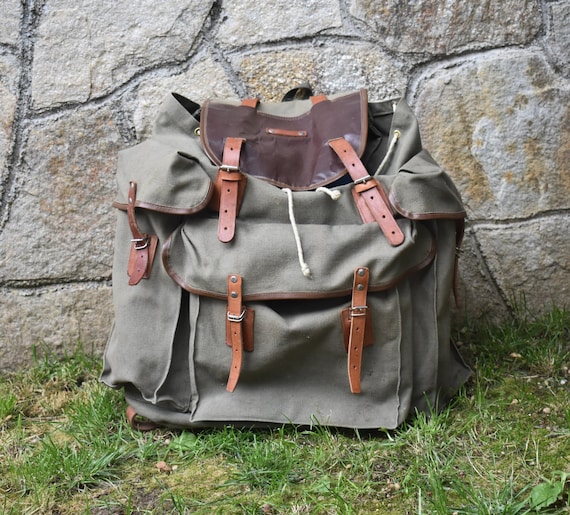 Vintage backpack, Military Backpack, Canvas backpa