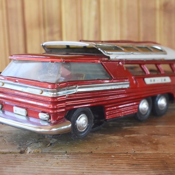 Vintage metal toy, Electric tin bus, Old china toy, Battery operated toy, Mechanical toy, Rare china car, Vintage metal bus, 1970s toy